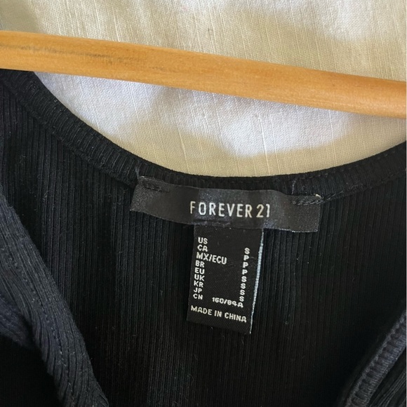 Forever 21 Black Bodysuit with Zipper Tank Top - Picture 3 of 6